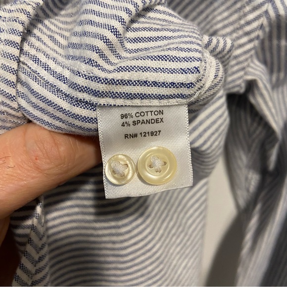 Johnnie O Blue Stripe Long Sleeve Button Down Shirt Mens Large *NOTE - Picture 10 of 10